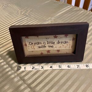 Dream a Little Dream with Me Framed Sign - Brown